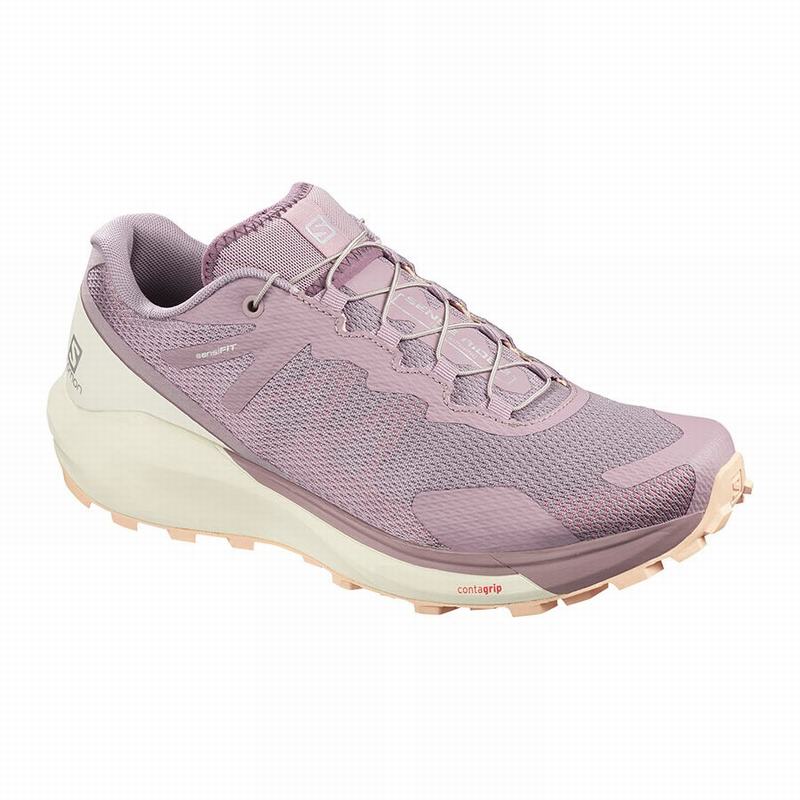 Salomon Israel SENSE RIDE 3 W - Womens Trail Running Shoes - Pink (KWSZ-13746)